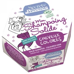 Shampooing solide cheveux colorés BIO cassis - 85g - Secrets de Provence