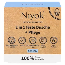 Natürliches 2 in 1 festes Dusche & Pflege ohne Duft - 80g - Niyok