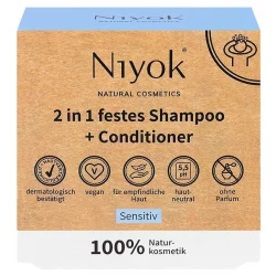 Shampooing & après-shampooing solide naturel sans parfum - 80g - Niyok