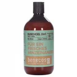 Duschgel Haut & Haar 2in1 Minze BIO - 500ml - Benecos