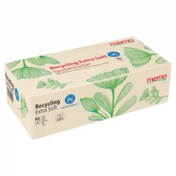 Taschentücher extra weich aus Recyclingpapier in Box - 100 Stück - Memo