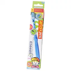 Kinder Zahnbürste mit auswechselbarem Bürstenkopf Blau Mittelweich - Yaweco