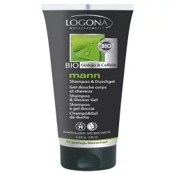 Gel douche corps & cheveux homme BIO ginkgo & caféine - 200ml - Logona Mann