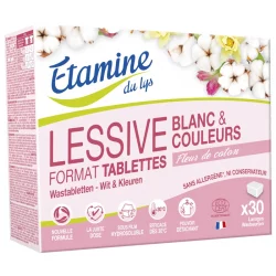 Lessive tablettes écologique fleur de coton - 30 tablettes - Etamine du Lys