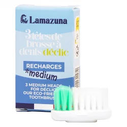 Recharge 3 têtes de brosse à dents Medium - Lamazuna