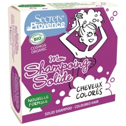 Shampooing solide cheveux colorés BIO cassis - 85g - Secrets de Provence