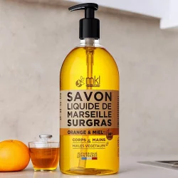 Savon liquide de Marseille orange & miel - 1l - MKL Green Nature