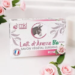 Savon surgras lait d'ânesse BIO rose - 100g - MKL Green Nature