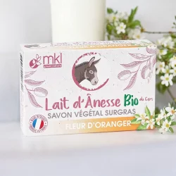 Savon surgras lait d'ânesse BIO fleur d'oranger - 100g - MKL Green Nature