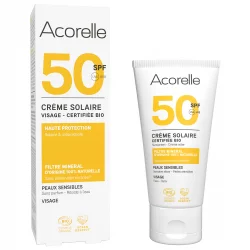 Crème solaire visage BIO IP 50 karanja & sésame - 50ml - Acorelle