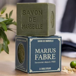 Grüne Marseiller Seife mit Olivenöl - 400g - Marius Fabre