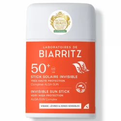 Stick solaire invisible naturel IP 50+ - 10g - Laboratoires de Biarritz