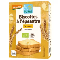 Biscottes à l'épeautre & au beurre BIO - 200g - Pural