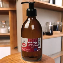 Flacon pompe en verre ambré 300ml - La droguerie écologique