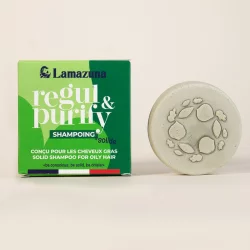 Shampooing solide cheveux gras spiruline & argile verte - 70ml - Lamazuna