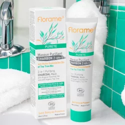 Klärende Maske 2 in 1 Kohle & Tea Tree BIO - 65ml - Florame