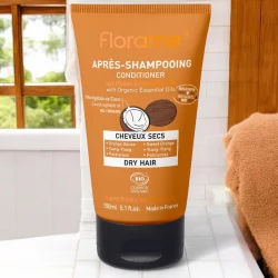 Après-shampooing cheveux secs BIO orange & palmarosa - 150ml - Florame
