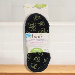 2 Waschbare BIO-Damenbinden Ibis Mini für leichte Blutungen - Anaé