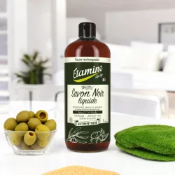 Ökologische schwarze Seife Olive & Lein - 1l - Etamine du Lys