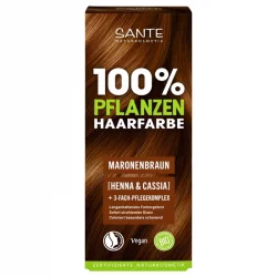 Pflanzliche Haarfärbepulver Maronenbraun BIO - 100g - Sante