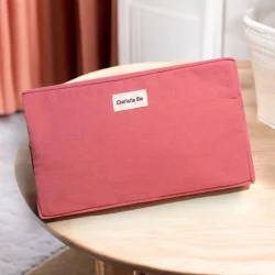 Grosse Kosmetiktasche aus rosa Baumwolle - Charlotte Bio