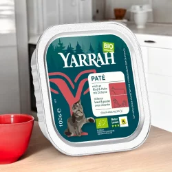 Rind- & Pouletpastete mit Zichorie für Katzen BIO - 100g - Yarrah