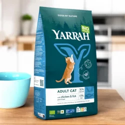 Trockenfutter Poulet & Fisch mit Getreide für Katzen BIO - 800g - Yarrah