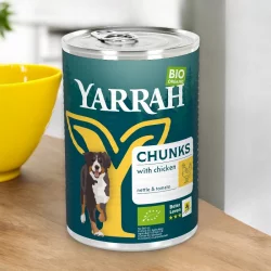 Häppchen Poulet mit Brennnesseln in Sauce für Hunde BIO - 820g - Yarrah