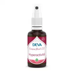 Composé floral en spray BIO N°22 Hyperactivité - 30ml - Deva