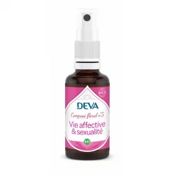 Composé floral en spray BIO N°5 Vie affective & Sexualité - 30ml - Deva