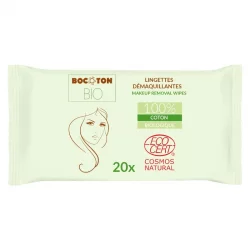Lingettes démaquillantes BIO aloe vera - 20 pièces - Bocoton
