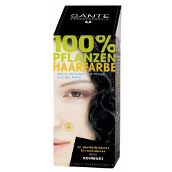 BIO-Pflanzen-Haarfarbe Pulver Schwarz - 100g - Sante