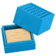 Porte-savon en caoutchouc naturel bleu - Fair Squared