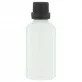 Weisse Glasflasche 50ml mit schwarzem Ausgiesser-Schraubverschluss und Sicherheitsring - 1 Stück - Potion & Co
