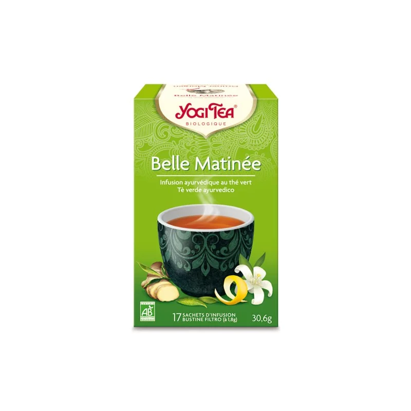BIO-Grüntee mit Jasmin, Ingwer & Zitronenschalen - Grüner Morgen - Yogi Tea