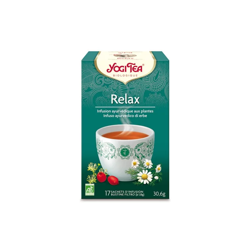 BIO-Kräutertee mit Lindenblüten, Kamille & Hagebutte - Ruhe Tee - Yogi Tea