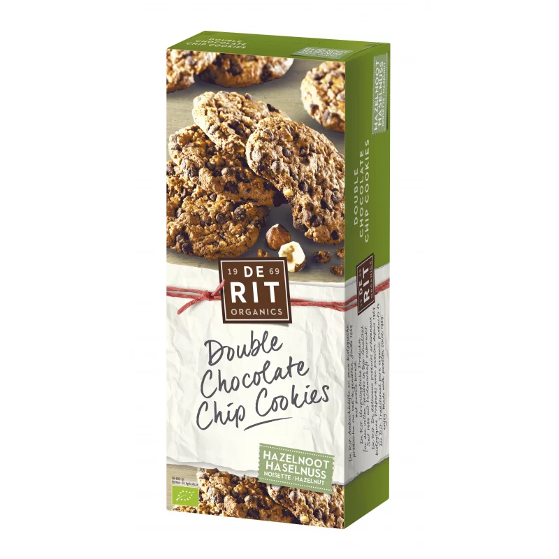 Biscuits aux pépites de chocolat & noisettes BIO - 175g - De Rit