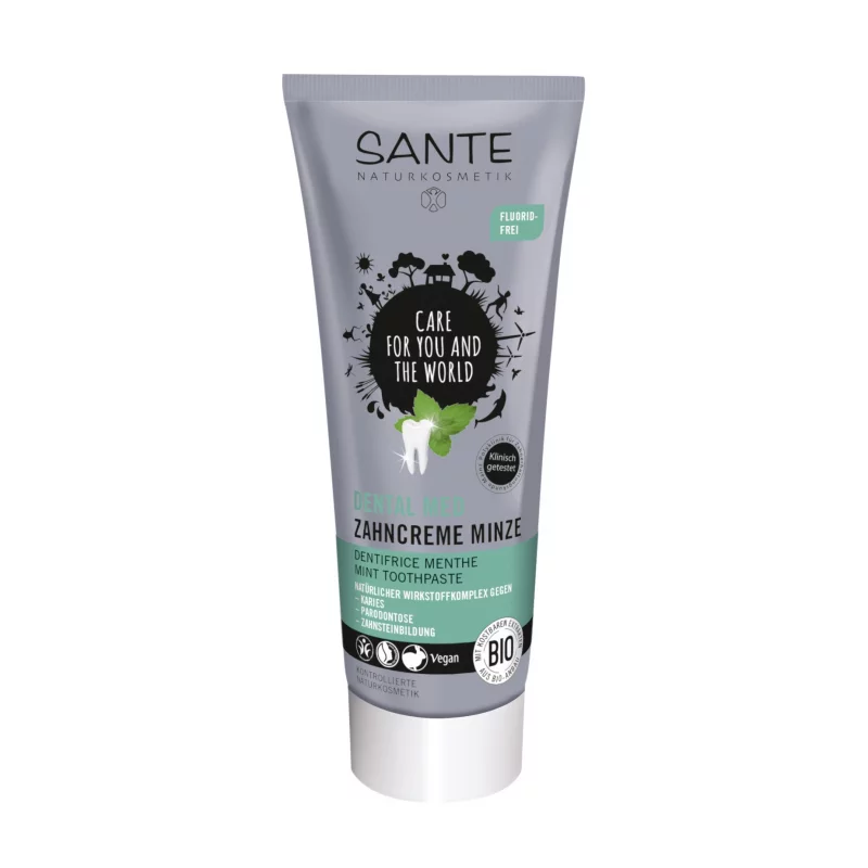 Dentifrice BIO menthe sans fluor - 75ml - Sante