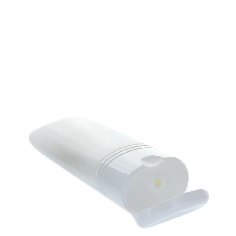 Tube ovale en plastique blanc 100ml avec bouchon à clip - Aromadis