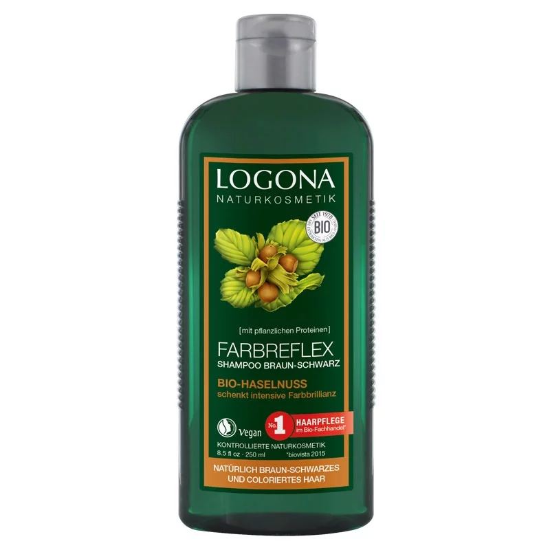 Farbreflex BIO-Shampoo Braun-Schwarz Haselnuss - 250ml - Logona