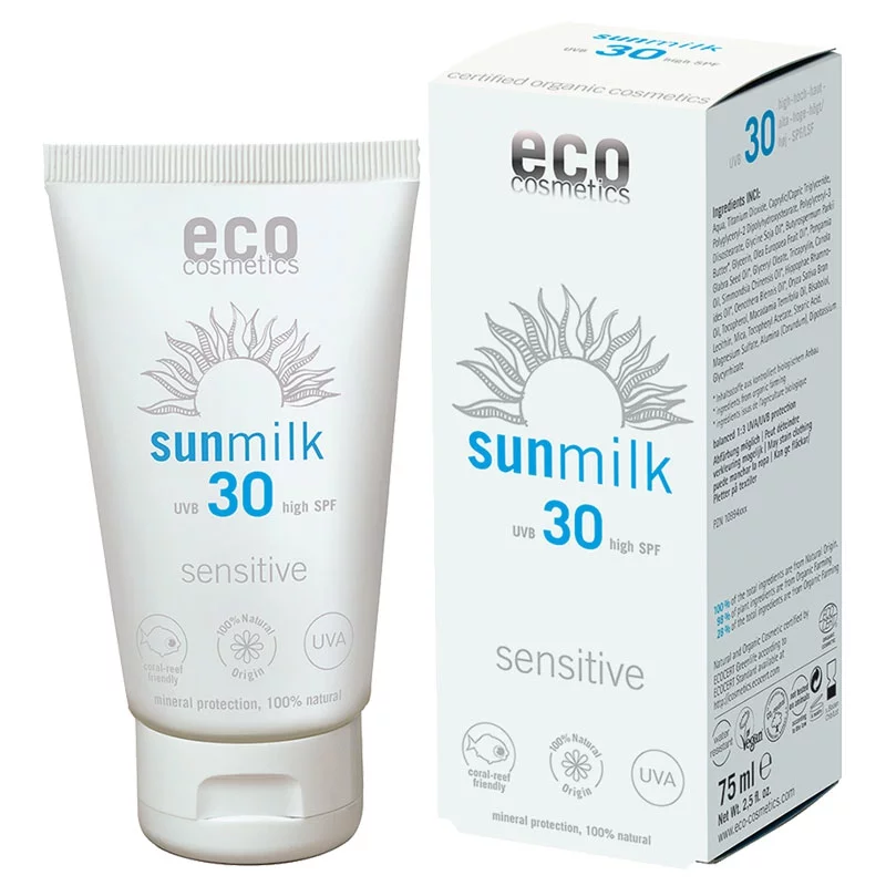 Lait solaire sensitive visage & corps BIO IP 30 - 75ml - Eco Cosmetics
