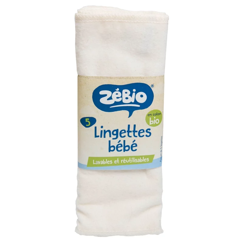 Waschbare Windeln aus BIO-Baumwolle - 5 Stück - Zébio