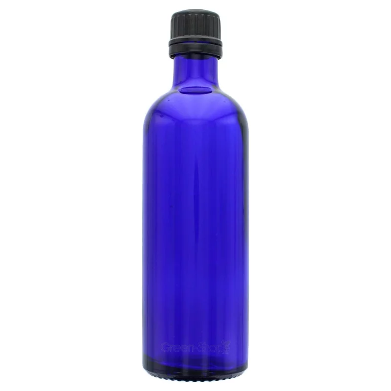 Flacon en verre bleu 200ml avec bouchon à vis - Aromadis