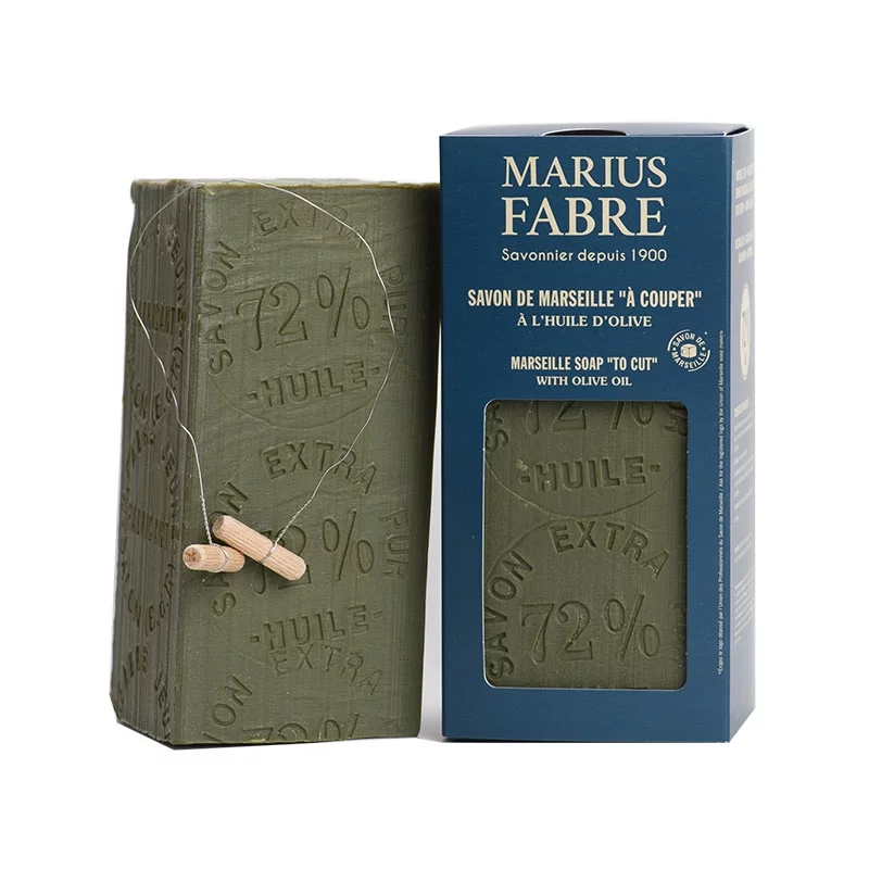 Savon de Marseille vert "à couper" à l'huile d'olive - 1kg - Marius Fabre