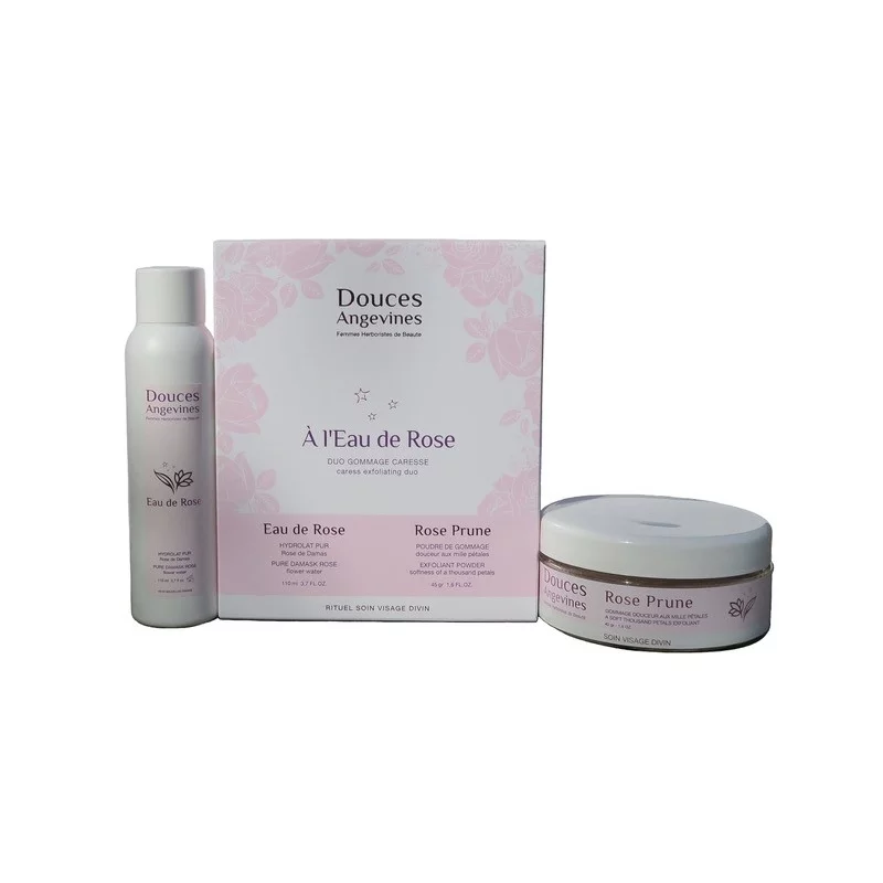 Duo BIO-Peeling Streichelzart Rosenwasser & Rose Pflaume - Douces Angevines