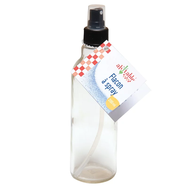 Flacon à spray en verre transparent 200ml - ah table !