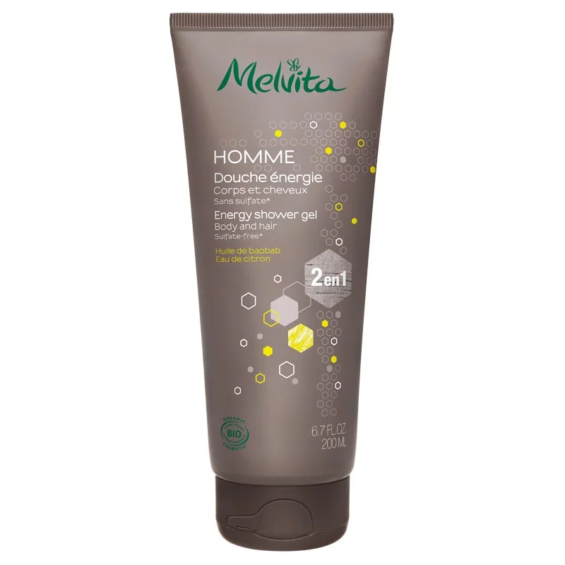 Douche énergie 2 en 1 corps & cheveux homme BIO baobab - 200ml - Melvita