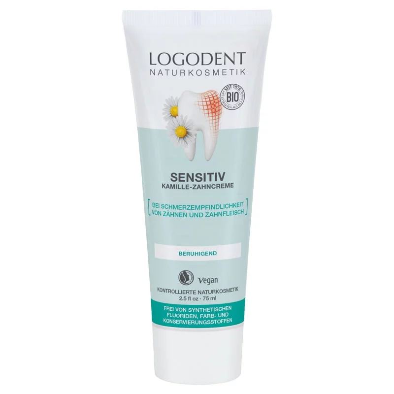 Sensitiv BIO-Zahncreme Kamille Fluoridfrei - 75ml - Logodent