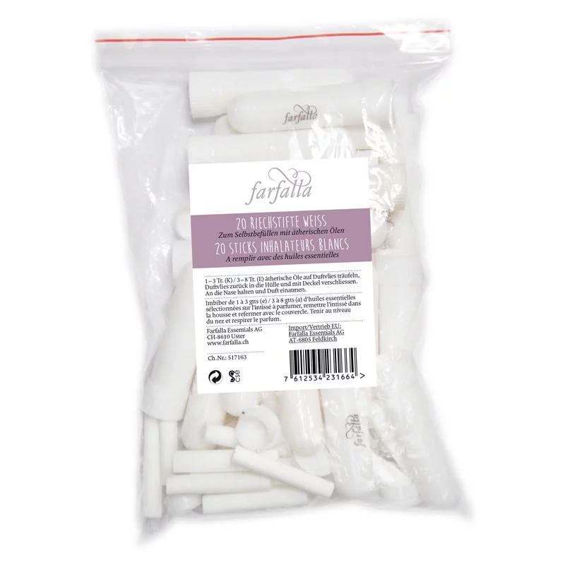 20 sticks inhalateurs blancs - Farfalla