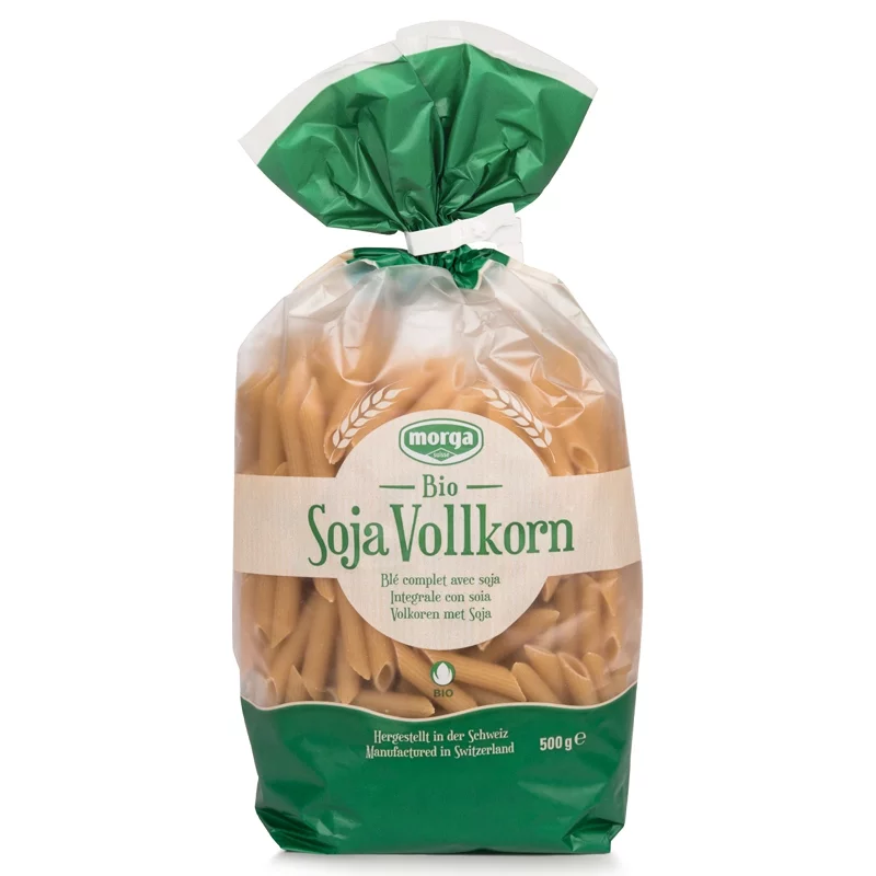 Macaroni de soja & blé dur complet BIO - 500g - Morga